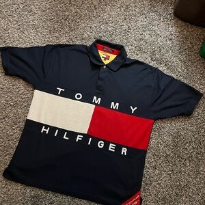 Vintage Tommy Hilfiger Navy Red White Logo Shirt